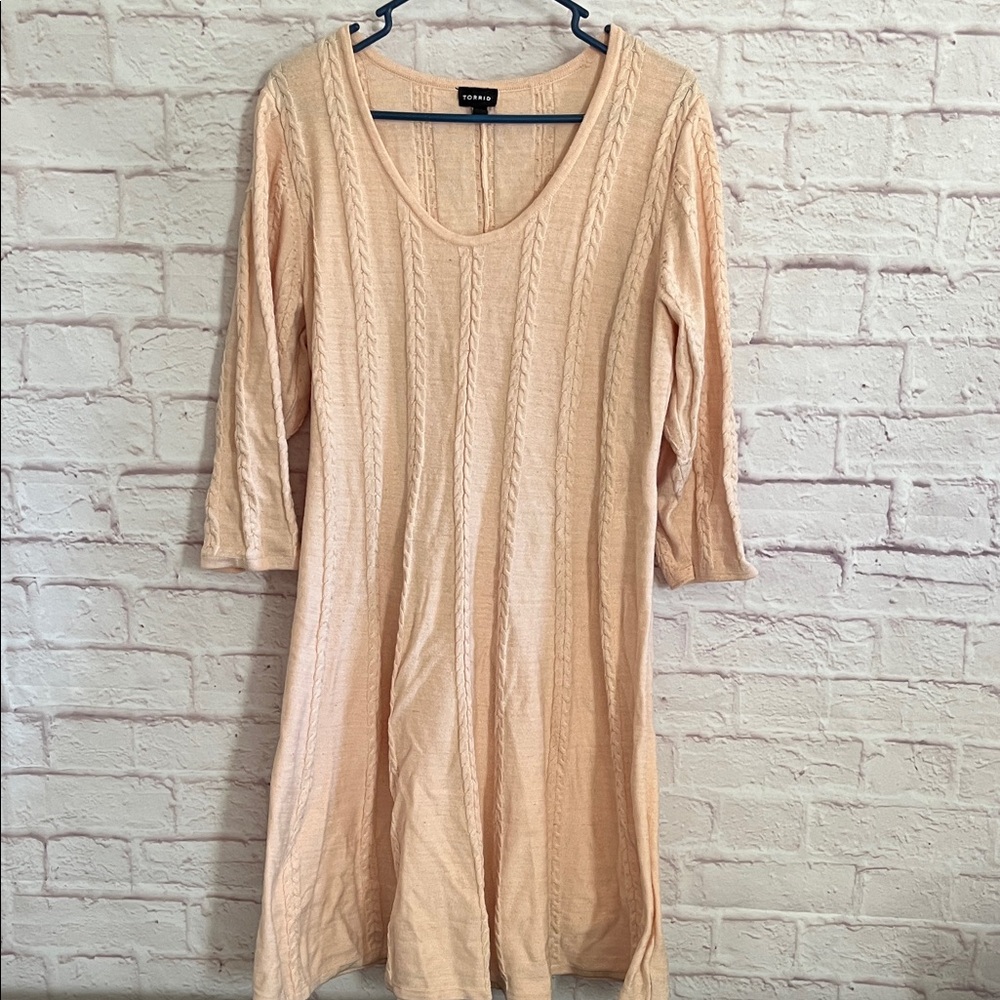 Torrid Peach Cable Knit Dress